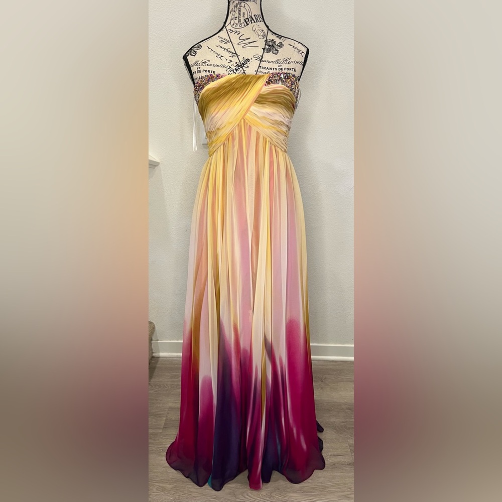 Elegant Multicolor Strapless Dress